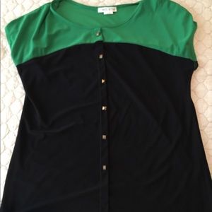 Carol Rose green and black blouse size M